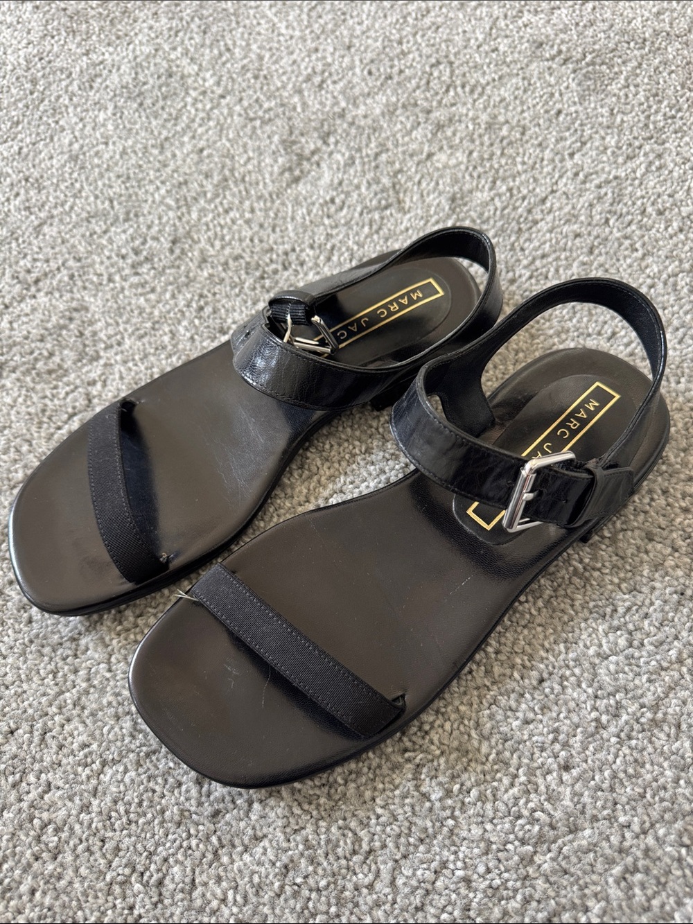 Marc Jacobs Black Minimalist Slingback Sandals